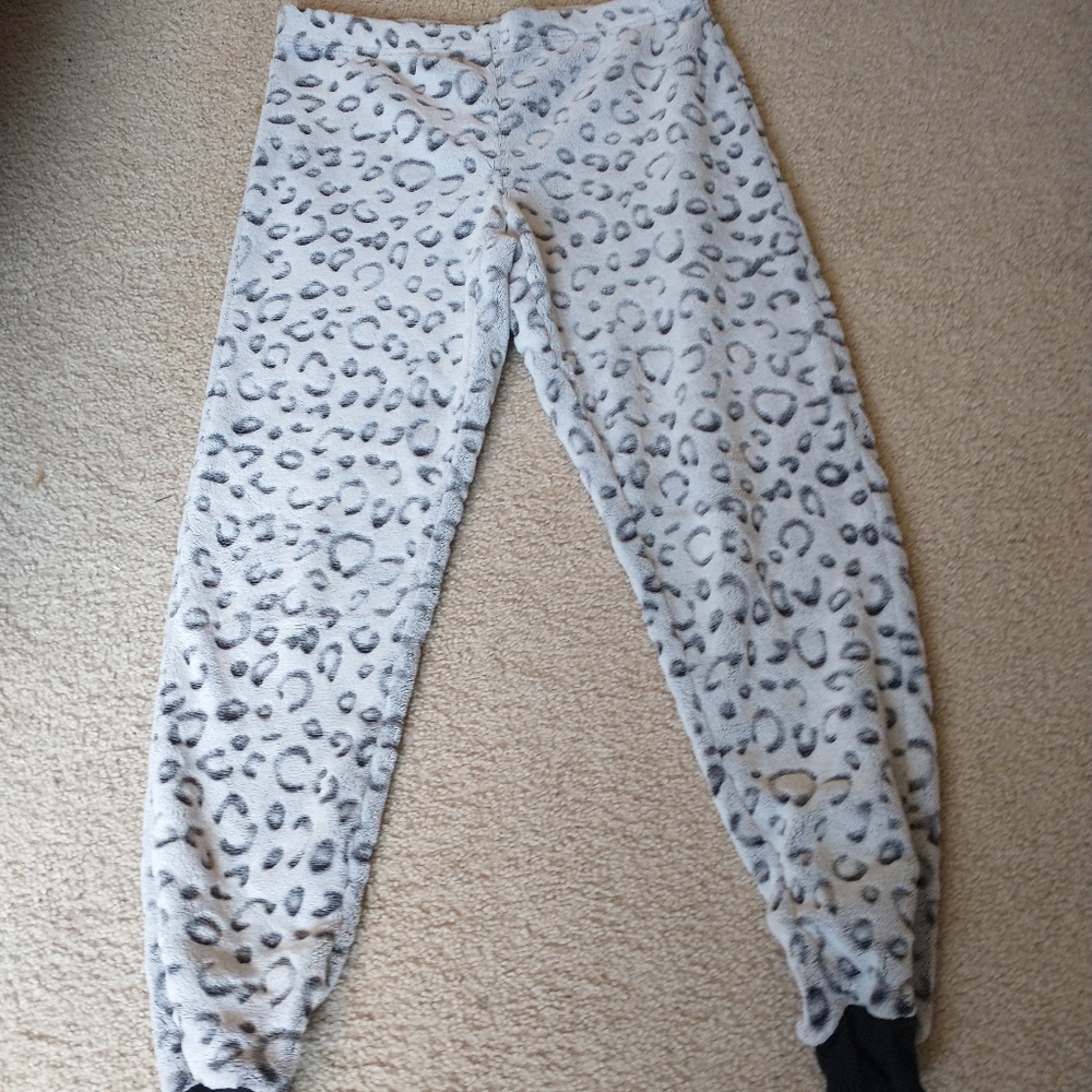 Gray and Black Cheetah Print Pajama Pants